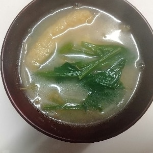 冷凍ほうれん草と油揚げのみそ汁